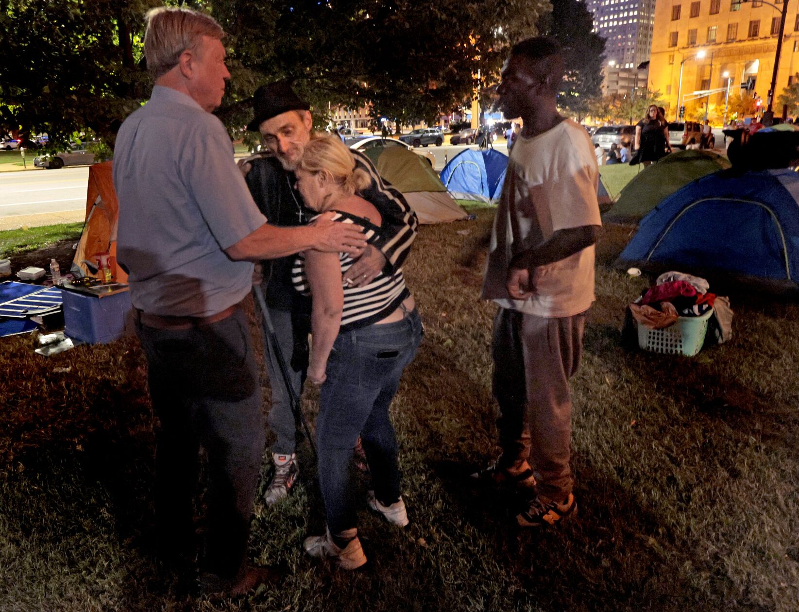 St. Louis City Hall homeless camp survives the night, dodging threat of closure